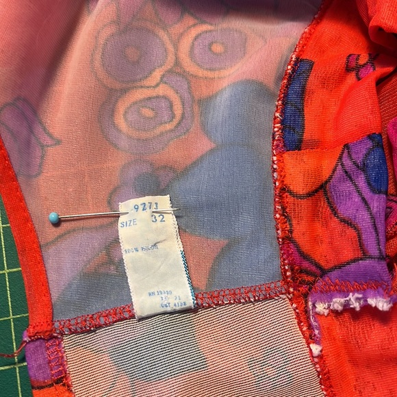 vintage 60s Olga psychedelic flowered gown - Picture 7 of 9